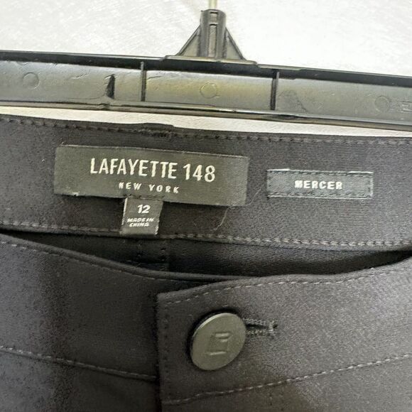 Lafayette 148 New York Mercer Acclaimed Stretch Skinny Ankle Pants Black 12 - Picture 4 of 6